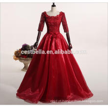 Vestido de vestido de bola de baile de formatura vermelho com contas elegantes Vestido de vestidos de noiva Vestido de noiva